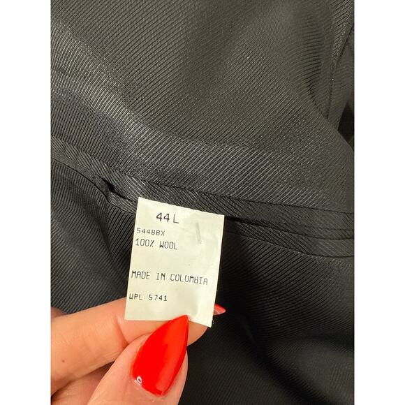 Oscar de la Renta Wool Mens Suit Tweed Gray Single Breasted Blazer Sports Sz 44L - Picture 6 of 6